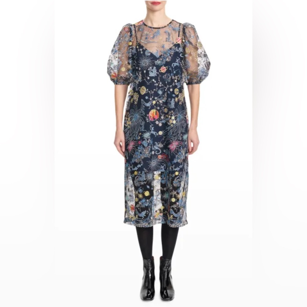 Corey Lynn Calter Women’s Rommi Blouson-Sleeve Zodiac Dress